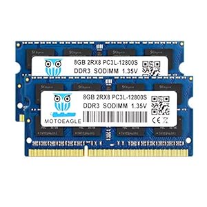 SODIMM PC3 PC3L 12800S 8GB 204-Pin 2Rx8 DDR3 1600MHz Unbuffered Non-ECC 1.35V CL11 Dual Rank Notebook Werkgeheugen