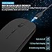 Rechargeable Wireless Mouse, Topist 2.4Ghz Slim Noiseless Mute Silent Click Optical Mouse Mice with USB Receiver Type C for Laptop, Desktop, Tablet, Notebook, PC, Computer, MacBook - Black