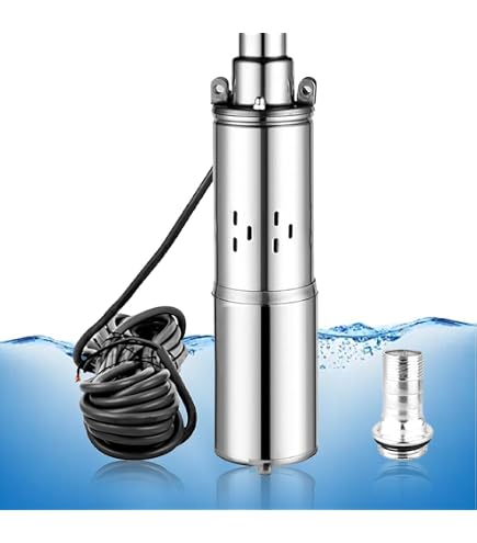 BACOENG DC 12V Solar Water Pump, Submersible Well Pump 20FT, 20GPM
