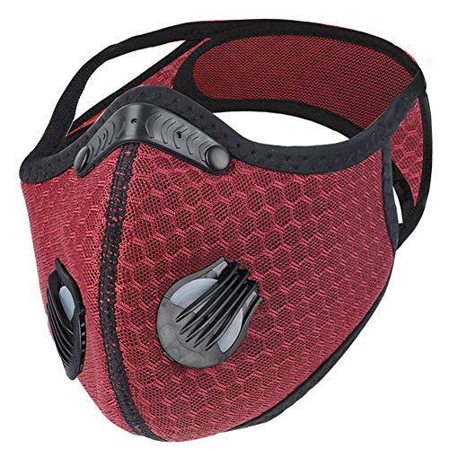 Dulzod Dust Masks Veil Reusable Carbon Activated Filters Red Cloth Face