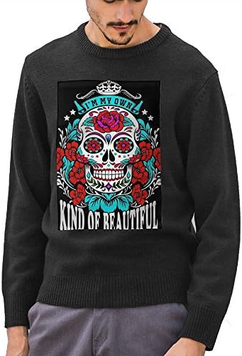 Sugar Skulls Mens 2018 90s Novelty O-Neck Pullover Sweaters Young Boys Ugly