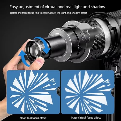 VEDO Kit de Snoot Óptico Cônico Spotlight, Acessório de Fotografia Spotlight Snoot com 35 Gobos e 5 Filtros de Cor