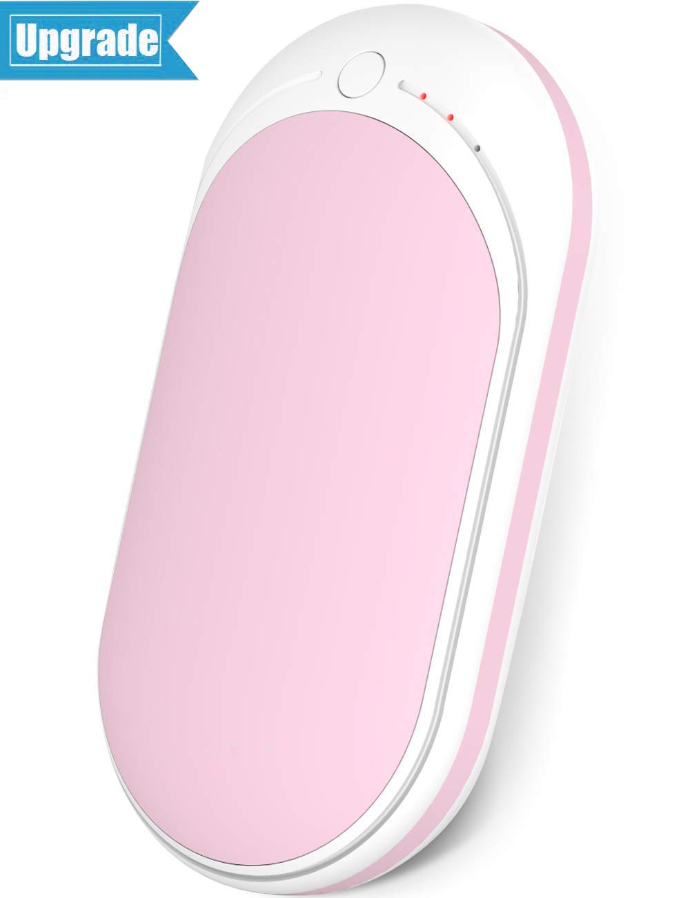 LOMIDA Hand Warmers Rechargeable 5200mAh Power Bank 2-in-1 Portable Battery Charger, Electric Double-Side Pocket Reusable Hand Warmers, Best Gift for Women and Men in Winter (Pink)