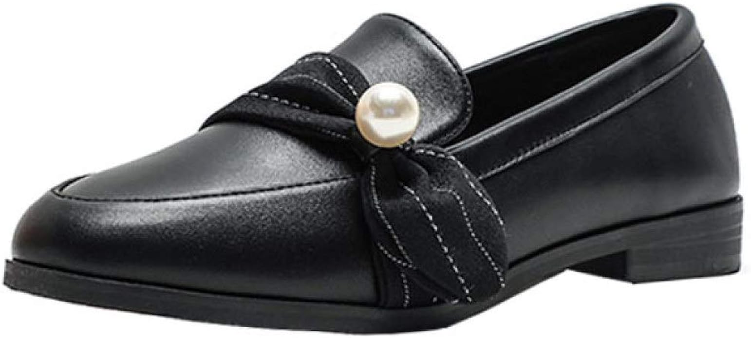 DETAIWIN Women�s Square Toe Loafers Faux