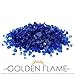 Golden Flame 1/4-Inch Fire Glass | Natural Gas or Propane | Fire Pit, Table, and Fireplace | Indoor or Outdoor | Brilliant Jewel-Like Color | Caribbean Blue Reflective (10lbs)
