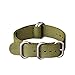 Ritche 2pc 18mm Watch Band with 1.5mm Thickness Quality Nylon Nato Straps and Heavy Duty Brushed Buckle (ArmyGreen/Khaki) …