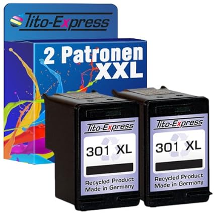 PlatinumSerie 2 Druckerpatronen kompatibel für HP 301 XL Black Deskjet 2510 2540 2542 2544 2544 AIO 3000 3050 3050 A 3050 AIO