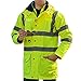 Joyutoy Reflective Jacket 7 in 1 Yellow Waterproof Reflective Class 3 Safety Parka Jacket With Zipper and Pockets Size XXL