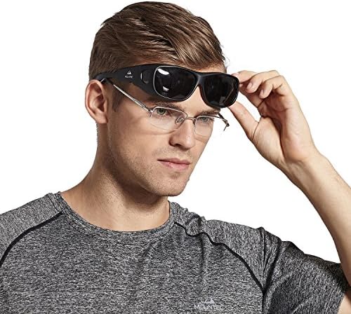 MOUNTEC Men's Sunglasses Fit Over Glasses Polarized Lens with Premium Protection Case for Outdoor Fishing Driving