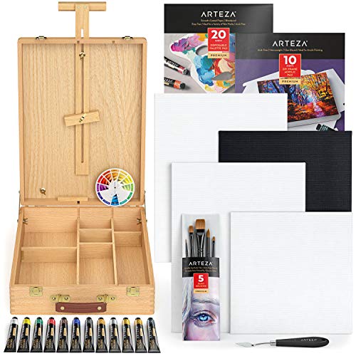 Arteza Large Acrylic Art Set, Artist Painting Kit includes Art Paint
