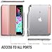iPad 9.7 Case, Poetic Lumos X Flexible Soft Transparent Ultra-Thin TPU Slim-Fit Trifold Stand Folio Smart Cover [Auto Wake/Sleep][Pencil Holder] for NEW iPad 9.7 (6th Gen 2018) Rose Gold/Clear