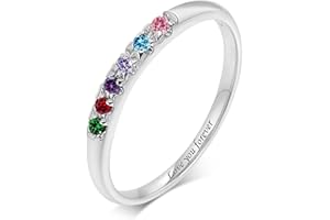 Customized Mom Rings with 1-6 Birthstones Engraved Rings Personalized Couples Promise Rings for Lover Memorial Rings Wedding 