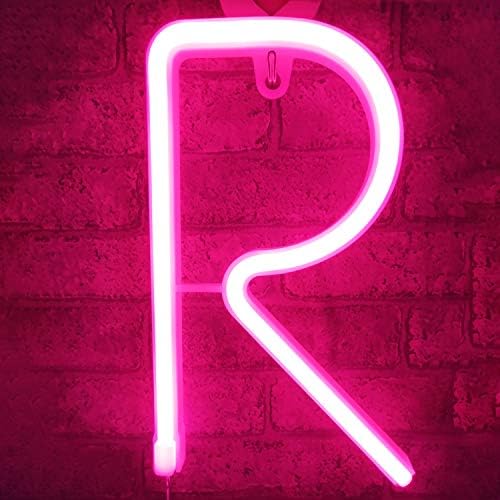 Neon Sign Letters Light Up Bar Word Sign USB Batteries Operated Marquee Letter Sign Art Wall Decor for Kids Living Room,Bar,Pub, Home,Wedding(Pink Letter)