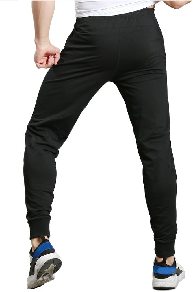 TBMPOY Men's Athletic Running Sport Jogger Pants with Zipper Pockets: Clothing