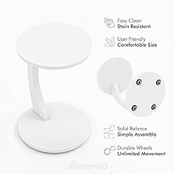 InterGo C Shaped End Table for Couch Small