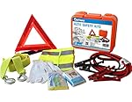 Cartman Roadside Emergency Kit Set, Booster Cables 6Ga + Tow Belt 4500Lbs, in Carry Box