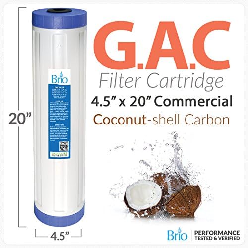 GAC Coconut Shell Water Filter - Refillable Cartridge - 4.5" x 20" - Whole House