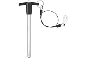 ZOWZEA T Handle Quick Release Pin 3/8 Inch Diameter ,Stainless Steel Ball Locking Pin with Push Button Lanyard Cable Usable Length 3.94"(9.5*100mm)