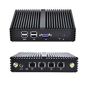 Qotom Mini PC with 8GB RAM 64GB SSD, 4 Intel LAN Port, VGA, 4 USB Port, celeron j1900 Processor Quad core 2 GHz, Fanless…