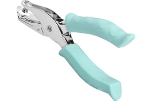 Focenat Hole Punch, 8 Sheet Capacity Hole Puncher, 6 mm Handheld Single Hole Punch with Soft Handle, Durable Paper Punch Circ
