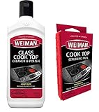 Weiman Ceramic and Glass Cooktop Cleaner - Heavy Duty Cleaner and Polish (10 Ounce Bottle and 3 Scrubbing Pads)