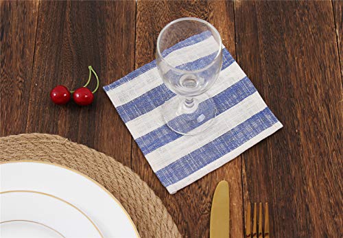 KOFFOTA Cloth Linen Cocktail Napkins (Blue, 12 Pack) - Thumbnail 4