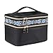 EN'DA professional Big Size Cosmetic Bag for Organize Makeups Travel Makeup Bag with Clear Mirror Single Layer Large Storage Space (Black1)