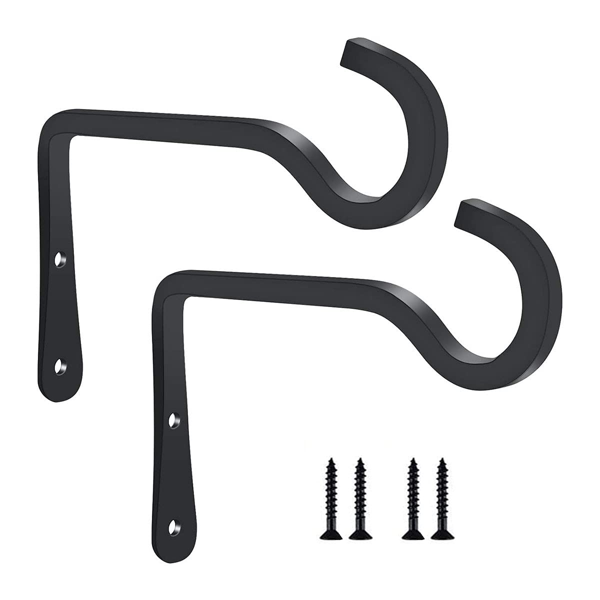 HH-LIFE 2 pcs Black Metal Wall Bracket 15x10cm Iron Wall Mount Lanterns Hangers Hanging Brackets for Bird Feeders Planters Lanterns Wind Chimes