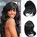 TopFeeling 100% Real Human Hair Clip in Bangs Short Straight Brazilian Virgin Human Hair Bangs Extensions Natural Black