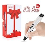 DAZZLE LIGHT 3D Pen w/PLA Filament Refills, Professional 3D Printing Pen OLED Display, USB Charging, Temperature Control, 8 Speed Printing Control