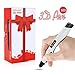 SUNLU 3D Pen, 3D Printing Drawing Printer Pen with LED Display and Stepless Speed Control Safety Low Temperature 3D Pen for Kids and Adults with Create Stencils Book,Great Gift for All Age, White