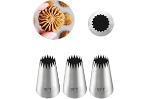 Aibakrs Large Star Piping Nozzle, 3 Pcs - Churro, Eclair, Cake Decorating, Extra Large Open Star Icing Nozzle Tip - Must Have