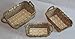 WB230022-3: RECTANGULAR SEAGRASS BREAD OR STORAGE BASKETS WITH HANDLES IN SAND