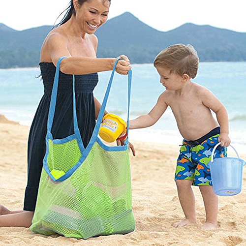 Wanpool Large Size Foldable Sand Away Mesh Beach Toy Bag