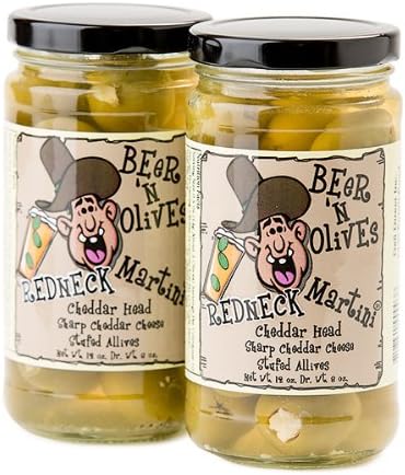 Martini Olives Stuffed with Cheddar Cheese (2 Jars)