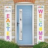 ORIENTAL CHERRY Easter Decorations Outdoor Indoor - Bunny Eggs Decor Banners for Home Wall Door Yard Apartment Party Tree