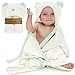 Premium Extra Soft Hooded Bamboo Baby Bath Towel, Organic Hypoallergenic Towels, Boys & Girls, Ties on Parent's Neck, with eBook, Sized from Infant to Toddler, Baby Shower Gift Set