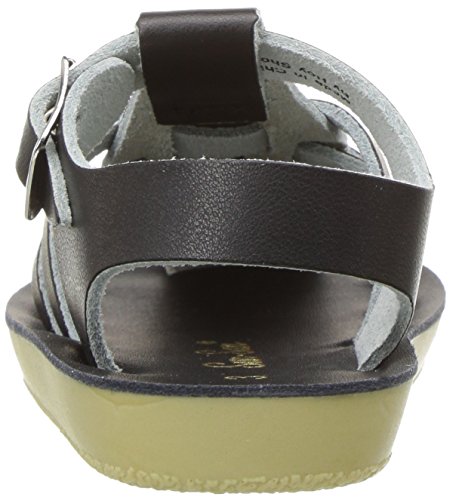 Salt Water Sandals by Hoy Shoe Baby Sun-San Sailor Flat Sandal, Black, 6 M US Toddler