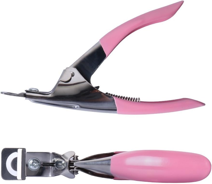 Elite99 Pink Nail Scissors Clipper Professional Handle Quick Cut Slicer Manicure Tool UV Gel Rubber Wrapped