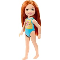 Amazon.com: Barbie Club Chelsea Beach Doll, Flamingo Bathing Suit ...