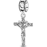 LUXILLA 925 Sterling Silver Charm Golden Family Tree Sparkling Cross Cute Dragon Charms Fits Bracelets Necklace Pendant Bead Jewelry Gift for Women Family Friends