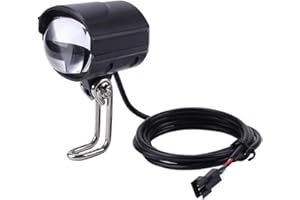 Electric Bike LED Headlight, 2W 36V‑48V Bicycle Light with 75‑100db Loud Horn Bicycle Light Waterproof Front Headlight E Bike