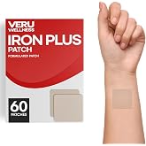 Veru Wellness Iron Plus Patches, Daily Iron Support, Unflavored, 60 Count | Unflavored self-adhesive iron patches offer a convenient wearable format for daily use
