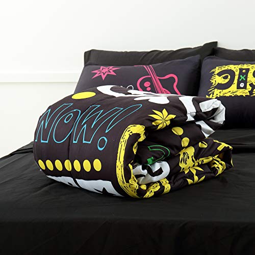 Evolive Digital Printed Soft Microfiber Kids, Teen, Children Bed in a Bag Comforter Set Including Printed Sheet Set (Crazy About Music, Twin)