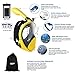 180° Snorkel Mask View for Adults and Youth. Full Face Free Breathing Design.[Free Bonuses] Cell Phone Universal Waterproof Case (Dry Bag) and Anti-Fog Wipes (BUMBOEBEE, Small/Medium)