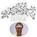 TINKSKY Bridal Hair Pieces Tiara Hair Pins Women's Crystal Rhinestones Pearls Decor Flower Style Hair Comb Clip