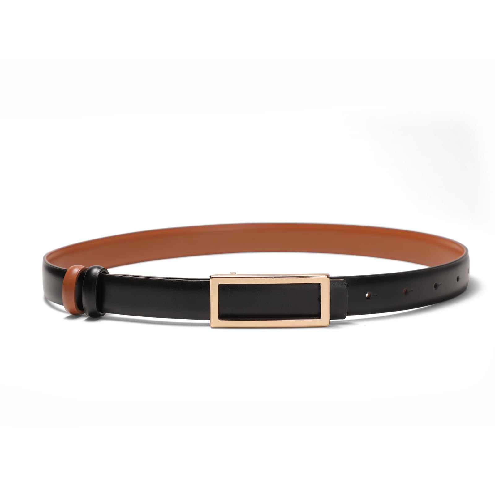 thin black belt for dress Leather Skinny Belt  Womens Slim Leather Belt