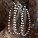 Knotted Leather Pearl Choker Necklace Cultured Pearl Bead Jewelry on Genuine Leather Cord for Women 18’’ Brown