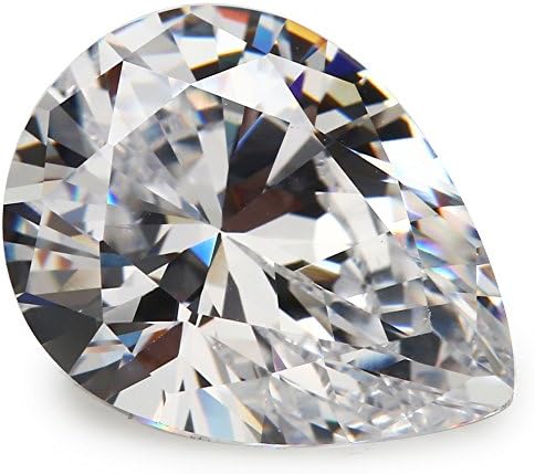 50PCS Size 13x18mm 5A Pear Shape Machine Cut White Color Cubic Zirconia Stone Loose CZ Stones (13x18mm 50pcs)