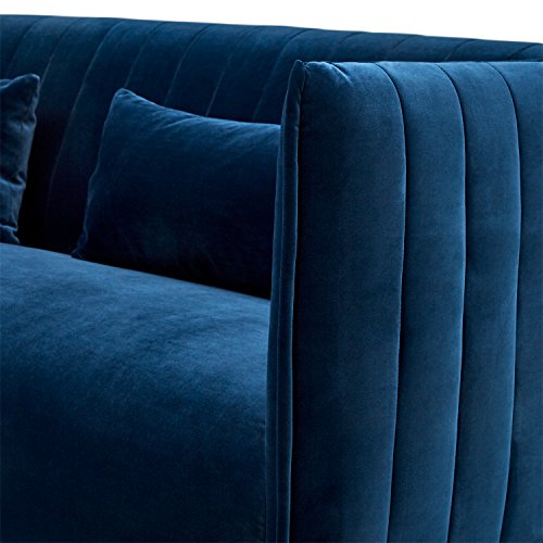 Amazon Brand Rivet Frederick MidCentury Channel Tufted Velvet Sofa